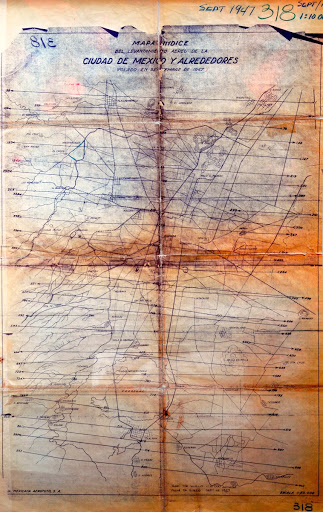Mapa índice del levantamiento aéreo Ciudad de México