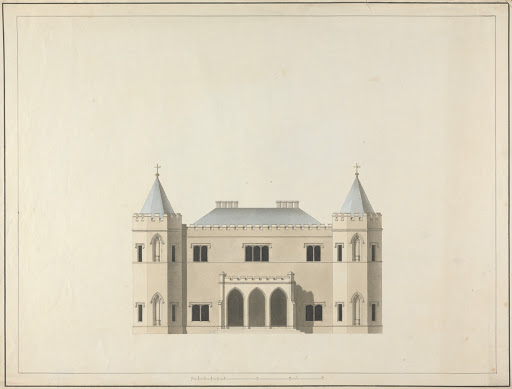 Five Designs for a House in the Gothic Style: Elevation