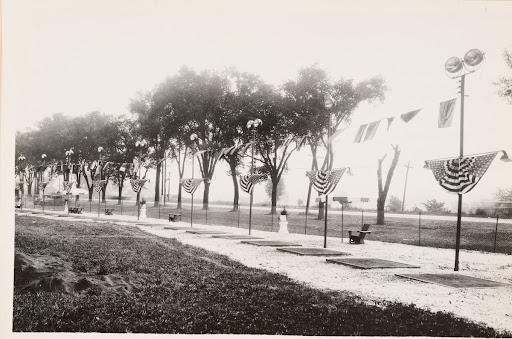 Menands, N.Y. Golf driving range. 20 GE type L-31 floodlights using 1000 watt Mazda C lamps. (Steve A Brodie, designer and builder)