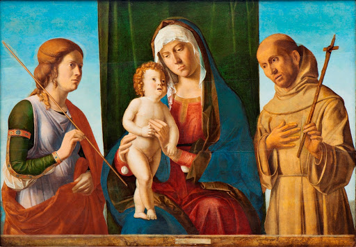 Madonna and Child Between Two Saints