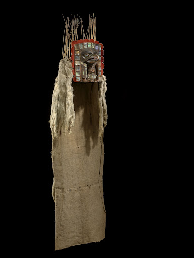 Haida frontlet headdress with eagle and frog designs