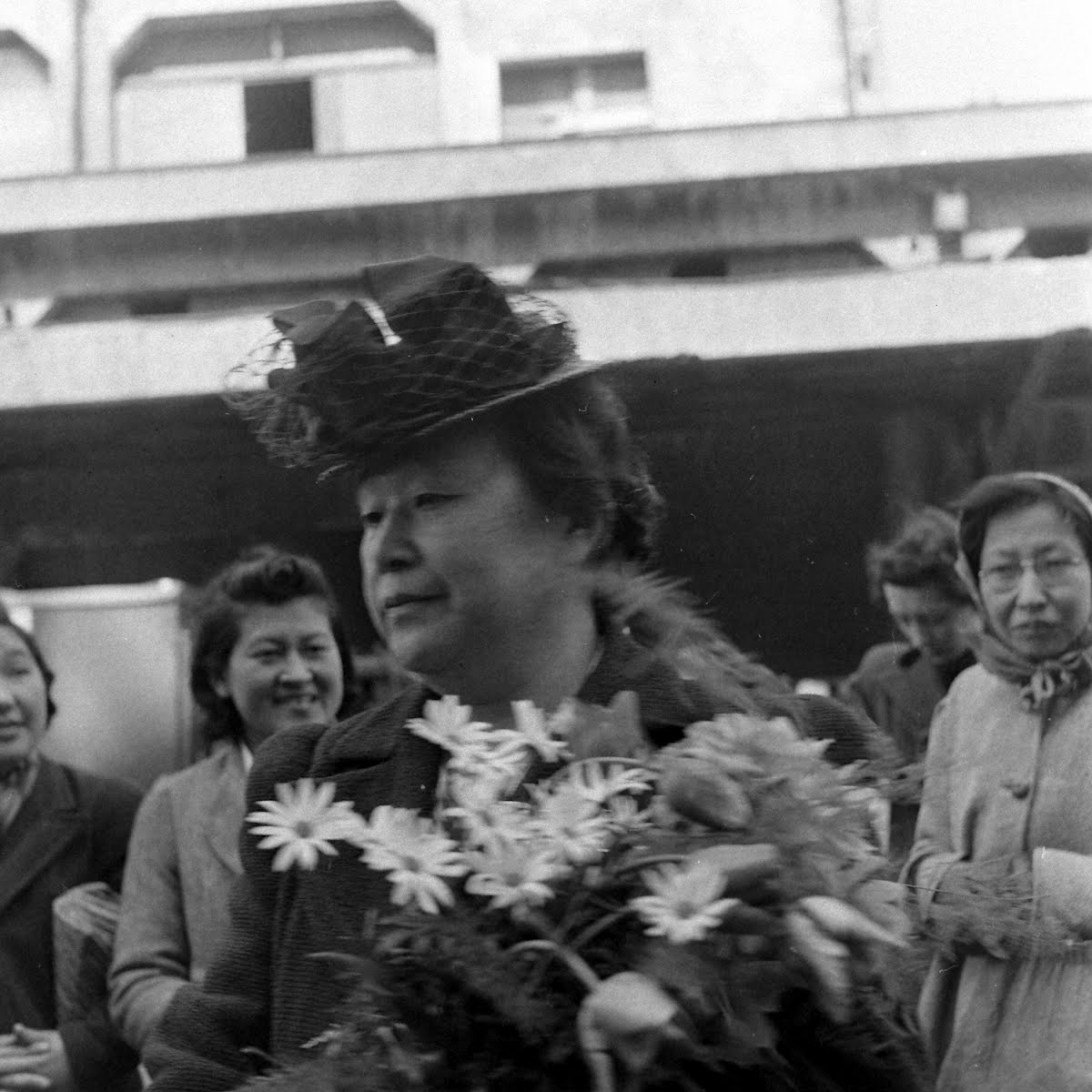 Mrs. Tamaki Vemura's Arrival In Yokohama