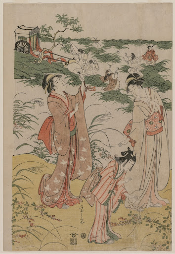 Women Chasing Crickets on an Autumn Moor