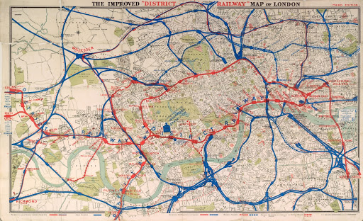 Improved District Railway pocket map, 3rd edition