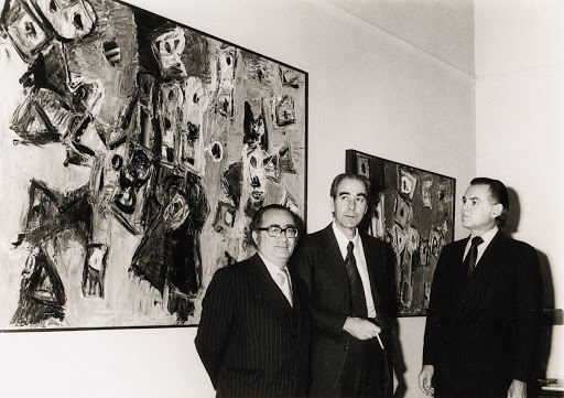 In the exhibition of O'Hana Gallery: Antônio Olinto, cultural attaché in Great Brittain and the ambassador Sérgio Corrêa da Costa