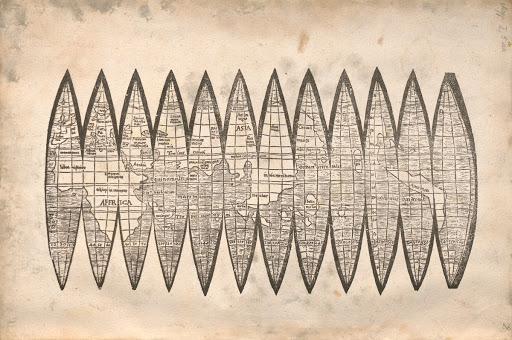 Martin Waldseemüller: Erdglobus in 12 Segmenten