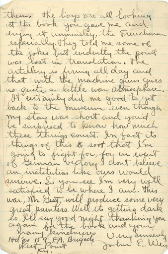 John E. Weis Letter to Joseph Henry Gest 1 - Back