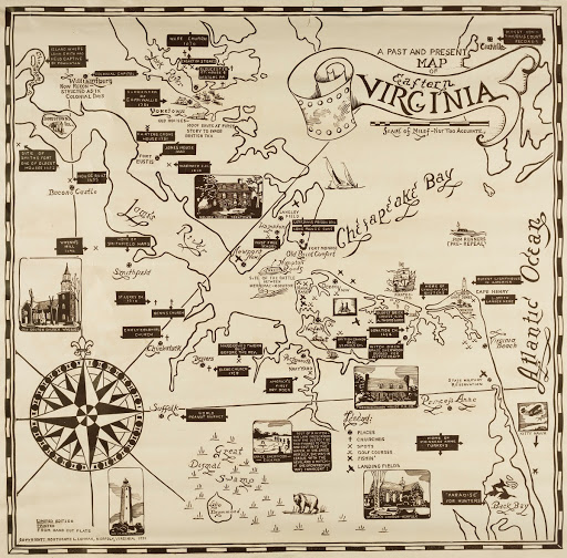 A Past and Present Map of Eastern Virginia