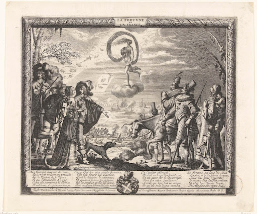 Fortuna begiftigt de Fransen terwijl de Spanjaarden haar hulp afsmeken