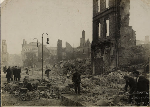 Facade of building destroyed by the Black and Tans in Cork .