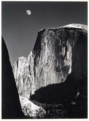 Moon and Half Dome, Yosemite National Park, California
