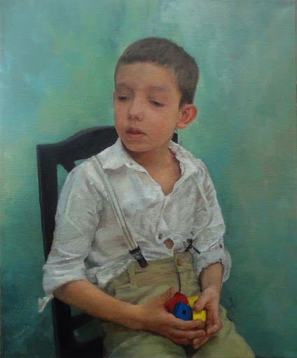 Boy With Wooden Cubes