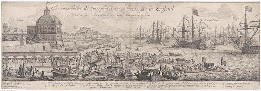 Inscheping van Catharina van Braganza te Lissabon