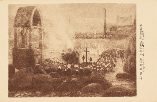 Le feu de St-Jean (à St-Guirec) Ploumanac'h d'après le tableau d'E. Bouillé