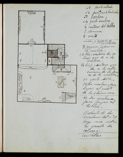 Floor plan of his "house and workshop" of Álbum 1889