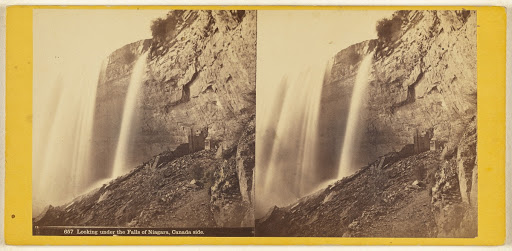 Looking under the Falls of Niagara, Canada side. (Full Front)