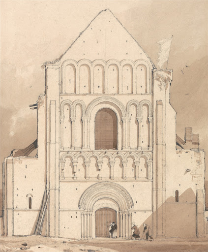 West Front of the Church of Oyestraham [Ouistreham], near Caen, Normandy