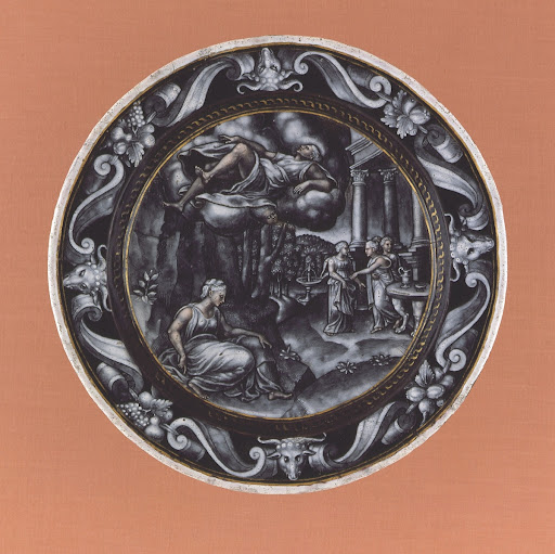 Plate with Scene of Psyche Carried by Zephyr to Cupid’s Palace