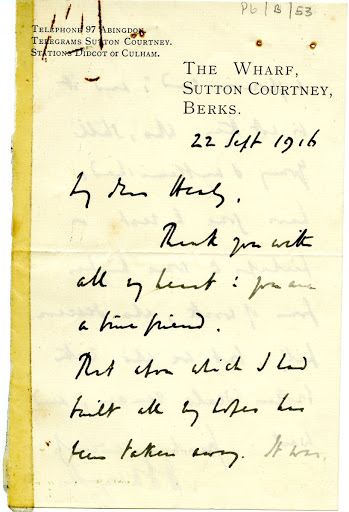 Letter from H.H. Asquith, Prime Minister, to T.M. Healy, M.P., thanking him for his condolences on the death of his son, Raymond, who was killed on the Somme. 22 September 1916.