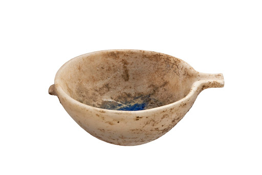 Cycladic spouted bowl with remains of blue pigment