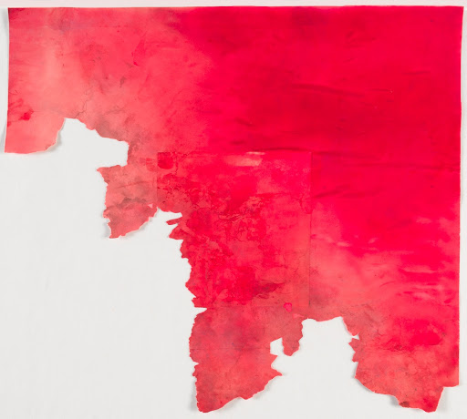 Carré jaune sur fond rouge