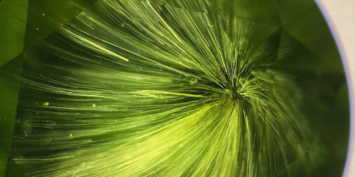 Horsetail in demantoid garnet