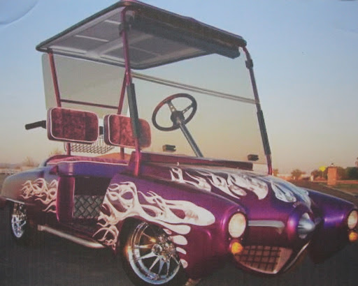 Photo Purple Motorised Golf Cart