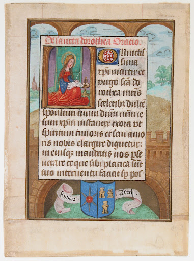 Manuscript Leaf wtih Saint Dorothy, from a Book of Hours