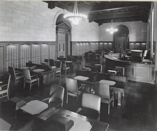 Photograph of the Central Research Room of the National Archives Building, Washington DC