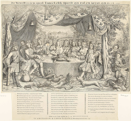 Allegorie op de machtsstrijd tussen de Europese vorsten om de keizerskroon, 1742