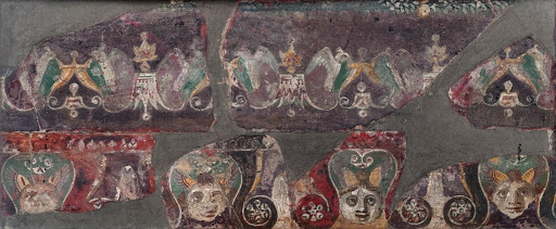 Pastiche of painted wall fragments