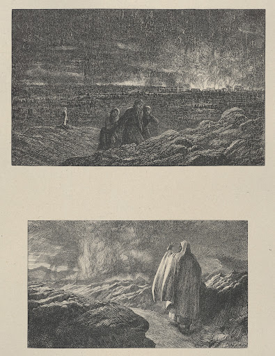 The Destruction of Sodom–Abraham Looking Towards Sodom (Dalziels' Bible Gallery)