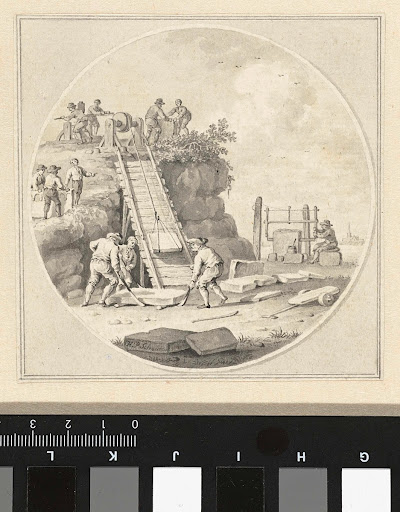 Werklieden in een steengroeve