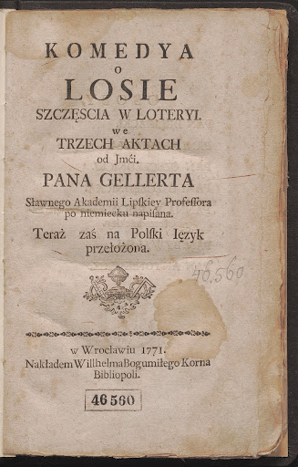 Translation of Christian Gellert's comedy into Polish