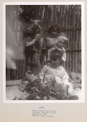 [Patsy, Sergio, and Little Friends Playing in Mrs. Marrufo's Yard. Chichen Itza, Yucatan]
