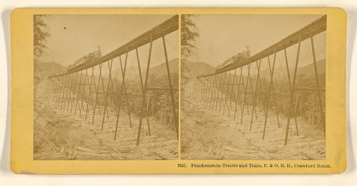 Frankenstein Trestle and Train, P. & O.R.R., Crawford Notch. (Full Front)