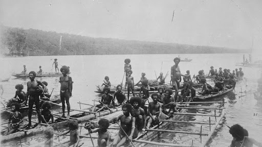 Papuans in proas