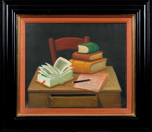 Naturaleza muerta con libros