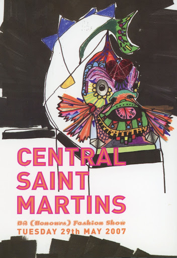 BA Fashion, Central Saint Martins Press Show Invitation 2007 Front
