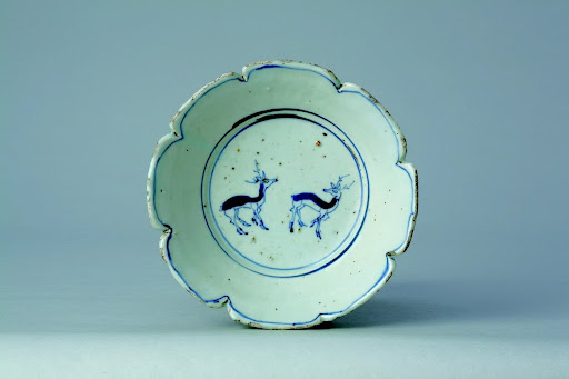 Bowl, Deer Design in Underglaze Blue; Kosometsuke Type