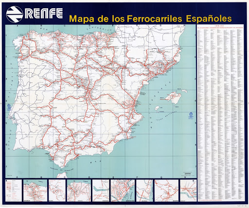 Mapa de los ferrocarriles españoles