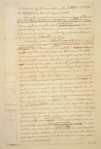 Rough Draft of the Declaration of Independence