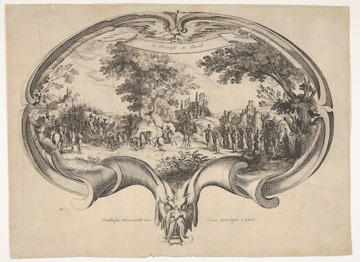 The Triumph of David, from a fan by Jacques Callot