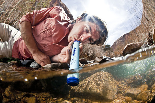 Lifestraw in use