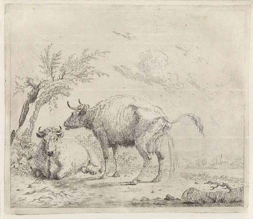 Landschap met twee koeien