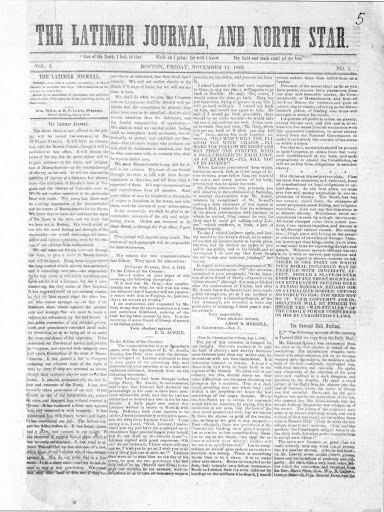 Abolitionist Newspaper named for Lewis Latimer's father