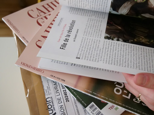 Receiving an issue of Cahiers du cinéma