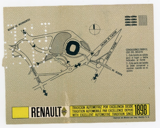 Verso do ingresso para a final do Mundial no México.