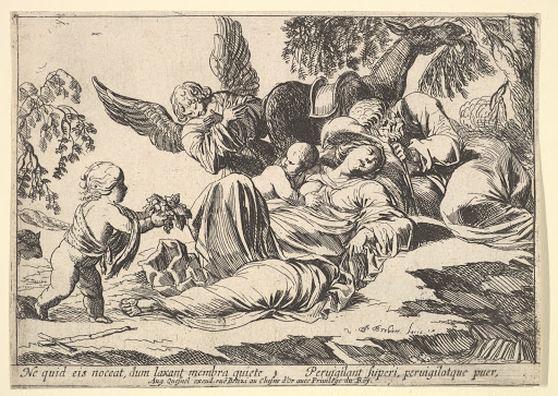 Angels Giving Fruit to the Sleeping Holy Family