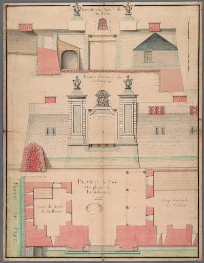 Plan de la Porte Dauphin de Louisbourg